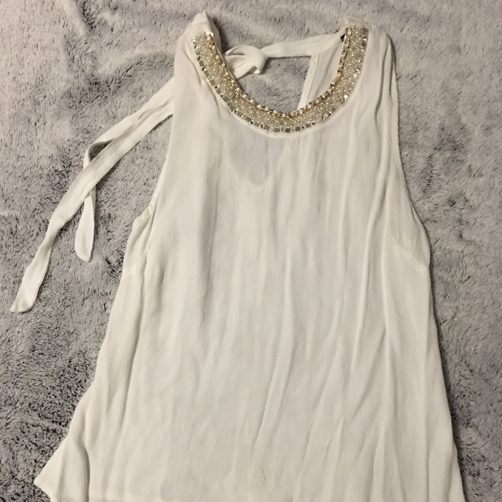 White Blouse with Beading